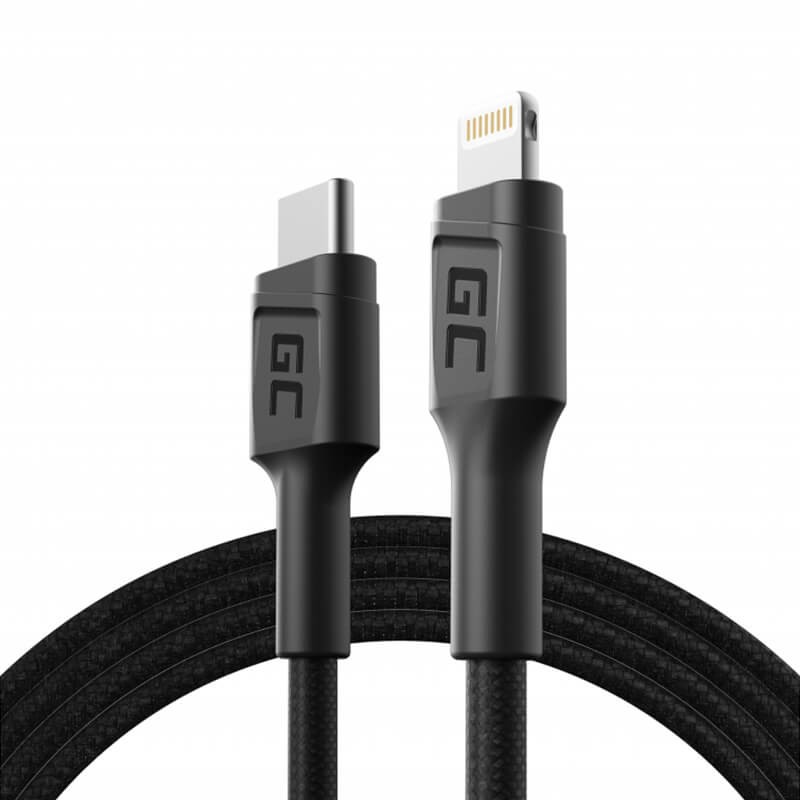 Кабель USB-C-Lightning Green Cell (100 см, MFI) Кабель USB-C-Lightning Green Cell (100 см, MFI)