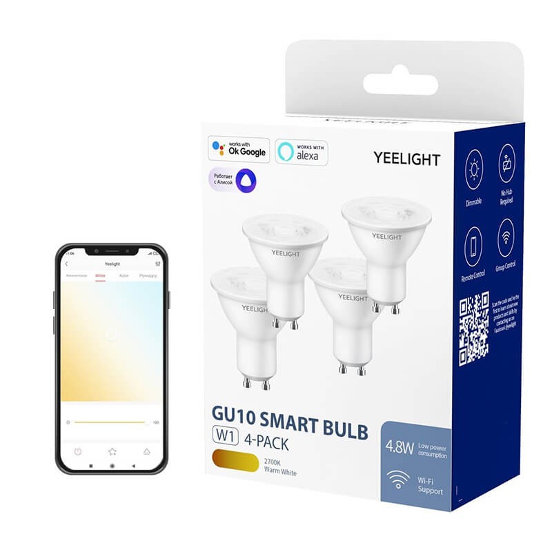 Лампа Yeelight GU10 (затемнення, уп. - 4 шт.) Лампа Yeelight GU10 (затемнення, уп. - 4 шт.)
